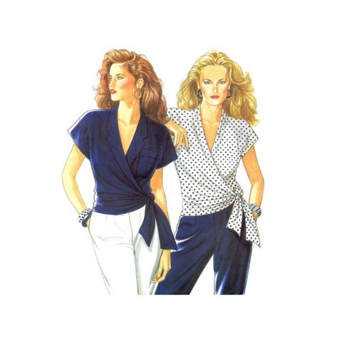 1980s Misses Wrap Blouse New Look 6081 Vintage Sewing Pattern Wrap Blouse Pattern, Blouse Pattern Free, New Look Patterns, Patron Vintage, Sewing Blouses, Women Blouses Fashion, Blouse Pattern Sewing, Top Sewing Pattern, Diy Blouse