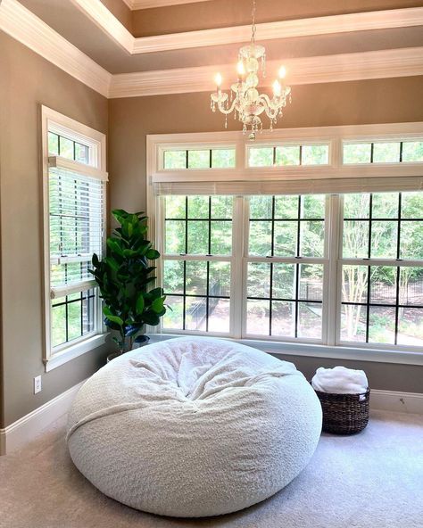 Lovesac In Bedroom, Bean Bag For Bedroom, Love Sac Bean Bag Living Room, Living Room Bean Bag Ideas, Attic Hangout Room Ideas, Love Sack, Hangout Room Ideas, Love Sac, Bean Bag Living Room