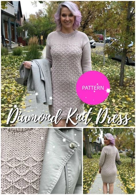 Sweater Dress Pattern, Etsy Knitting Patterns, Top Craft, Dress Knitting, Hand Knitted Dress, Knitting Clothes, Crochet Tank Tops, Knit Dress Pattern, Knitted Jumper Dress