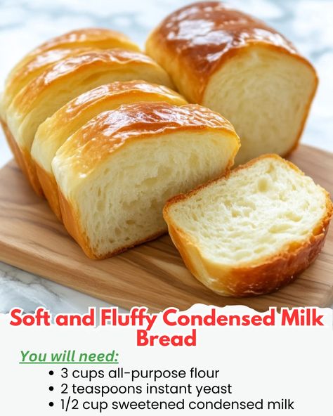 Soft and Fluffy Condensed Milk Bread – Page 2 Soft And Fluffy Condensed Milk Bread, Sweetened Condensed Milk Bread, Fluffy Condensed Milk Bread, Health Chicken Recipes, Condensed Milk Bread, Air Fryer Recipes For Beginners, Chocolate Biscuit Cake, Milk Bread Recipe, Cinnamon Roll Muffins