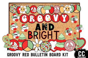 Let's Get Groovy Retro Christmas DesignGroovy Holiday Christmas Bulletin Board KitSo many options.Have craft and DIY for projects or BoardUse Just posters. Use for crafts.The sky is the limitSo many possibilities for different designs.Set includes- Posters- Size 8.5x11 5x7 (2 to a page)- Banners -2 ... Holiday Door Decorations, Christmas Classroom Door, School Door Decorations, Christmas Bulletin Board, Groovy Christmas, Christmas Bulletin, Daycare Activities, Flower Circle, Bright Art