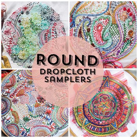 Four of our favorite embroidery patterns...... #dropclothsamplers 🥰 Embroidery Samplers, Sampler Embroidery, Mint Tins, Gingerbread Ornaments, Embroidery Sampler, Perle Cotton, French Knots, Drop Cloth, Jump In