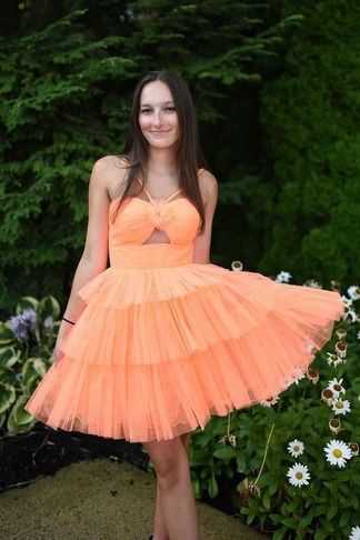 Light Orange Ruffle Mini Homecoming Dress, LTP3299 – Laylatailor Shop Light Orange Color, School Dance Dresses, Mini Homecoming Dresses, Homecoming Dresses Tight, Dresses Indian, Event Details, Dresses 2024, Designer Dresses Indian, Homecoming Dresses Short