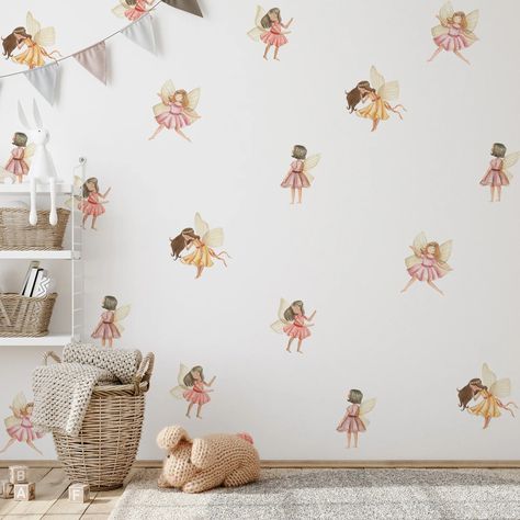 Fairies Wall Stickers, Fairy Wall Decal, Kids Room Wall Decal, Kids Room Wall Stickers, Forrest Fairies, Funny Fairies Wall Stickers - Etsy Wall Stickers For Kids, Kids Room Wall Stickers, Kids Room Wall Decals, Girl Nursery Room, Beautiful Fairy, Stickers For Kids, Room Baby, Girls Nursery, Kids Wall Decals