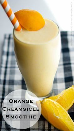 Orange Creamsicle Smoothie, Orange Juice Smoothie, Greek Yogurt Smoothie, Orange Yogurt, Creamsicle Smoothie, Smoothie Recipes With Yogurt, Lunch Smoothie, Smoothie Fruit, Juice Smoothies Recipes