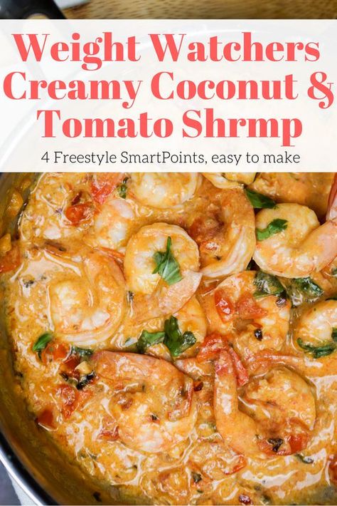 This shrimp dish is ready in just 20 minutes and has only 4 Weight Watchers Freestyle SmartPoints. It's so good! #weightwatchers #wwpoints #weightwatchersrecipes #shrimp #lowcarb Creamy Coconut Shrimp, Weight Watchers Shrimp, Slender Kitchen, Shrimp Recipes Healthy, Shrimp Dinner, Healthy Shrimp, Shrimp Dishes, Low Carb Paleo, Zucchini Noodles