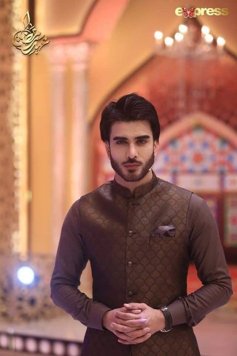 Men Style Wedding, Waistcoat Men Style, Pakistan Actors, Kurta Designs Men's, Bold Brows Makeup, Pathani For Men, Brother Wedding, Man Dress Design, Imran Abbas