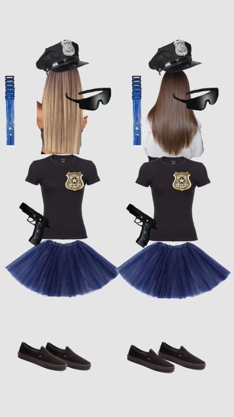 Cop Costume Makeup, Cops And Robbers Costume, 4 Person Halloween Costumes, Robber Costume, Funny Group Halloween Costumes, Cop Halloween Costume, Cute Group Halloween Costumes, Team Costumes, Classy Halloween Costumes