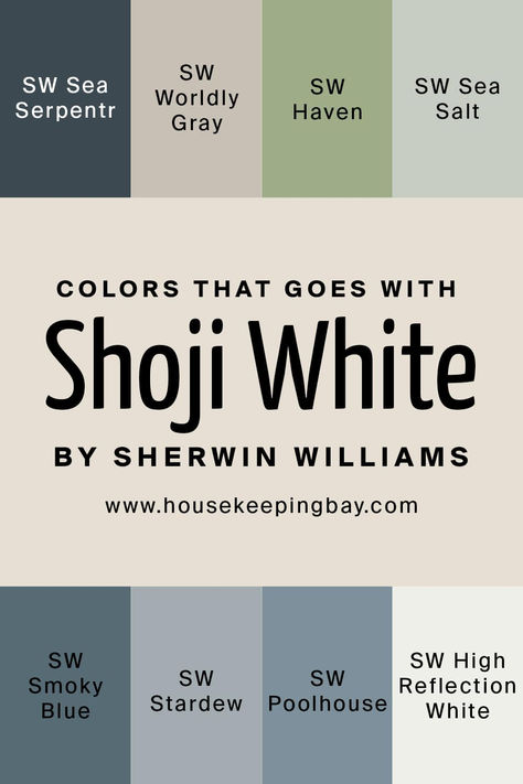 Shoji White Color Combinations, Shoji White Sherwin Williams Color Palette, Shoji White Sherwin Williams Kitchen, Colors That Go With Worldly Gray, Colors That Go With Shoji White, Sherwin Williams Guest Bedroom Colors, Paint Colors That Go With Shoji White, Colors That Compliment Shoji White, Best Trim Color With Shoji White