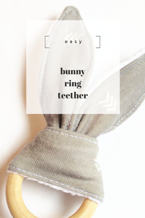 Learn how to sew up a simple bunny ring teether. These are so fun to make! Bunny Lovey Sewing Pattern Free, Newborn Bunny, Bunny Ring, Bunny Teether, Teething Baby, Ring Pattern, Pencil Eraser, A Bunny, Fabric Markers