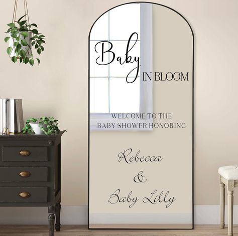 Entrance Mirror, Sign Aesthetic, Mirror Decals, Aesthetic Baby, Wedding Mirror, Shower Mirror, Baby In Bloom, Mirror Decal, Minimalist Baby