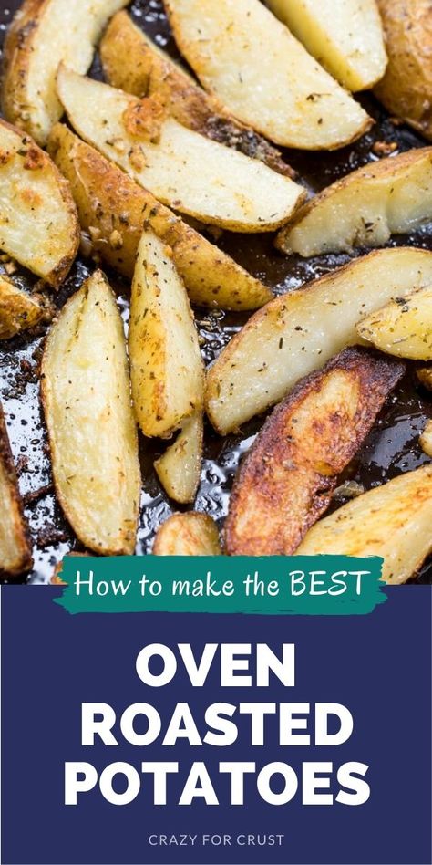 This is how to make the BEST Oven Roasted Potatoes that are crispy and soft! I parboil them and then roast them and they turn out perfect every single time! This recipe is a great easy side dish for any meal. Best Oven Roasted Potatoes, Easy Oven Roasted Potatoes, Roasted Potato Recipe, Oven Roasted Potatoes Easy, Bbq Side Dish, 4th Of July Food, Side Salad Recipes, Roasted Potato, Bbq Side