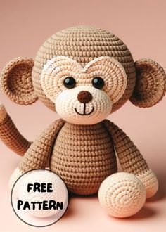 Free Crochet Monkey Amigurumi Pattern Amigurumi Monkey Free Pattern Crochet, Crochet Chimpanzee Pattern Free, Free Monkey Crochet Pattern, Amigurumi Monkey Free Pattern, Monkey Crochet Pattern Free, Crochet Monkey Pattern Free, Monkey Amigurumi Free Pattern, Crochet Monkeys, Beer Haken