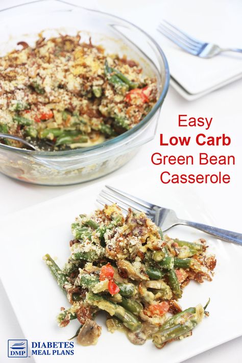 Easy Diabetic Friendly Low Carb Green Bean Casserole Recipe Low Carb Green Bean Recipes, Low Carb Green Bean Casserole, Chris Powell, Green Bean Casserole Recipe, Carb Sides, Green Bean Casserole Easy, Greenbean Casserole Recipe, Gluten Free Sides Dishes, Low Carb Sides