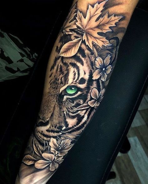 Tattoo Fairy, Animal Tattoos For Women, Tiger Tattoo Sleeve, Animal Sleeve Tattoo, Forarm Tattoos, Inspiration Tattoos, Forearm Tattoo Women, Realistic Tattoo, Dope Tattoos For Women