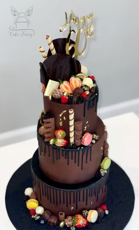 3 Tier Birthday Cake For Man, 3 Tier Cake For Men, 3 Tier Chocolate Cake, Chocolate Drip Cake Birthday, Birthday Cake With Chocolate, Chocolate Explosion Cake, 3 Tier Birthday Cake, Man Birthday Cake, Cake 3 Tier