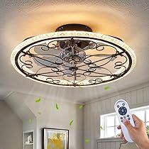 Caged Ceiling Fan With Light, Retro Ceiling Fans, Rustic Ceiling Fan, Bladeless Ceiling Fan, Amazon Kitchen Must Haves, Caged Ceiling Fan, Ceiling Fan With Lights, Light For Kitchen, Industrial Ceiling Fan