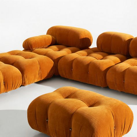 B&b Italia Sofa, Sofa Design Living Rooms Luxury, Luxury Sofa Living Room, Orange Sofa, Mario Bellini, Corner Sofa Set, Unique Chair, Living Room Sofa Design, Sofa Sets