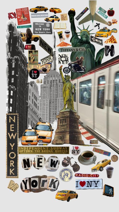 #newyork #dream August Moodboard, New York Scrapbooking, Wallpaper Clean, City Graffiti, New York Theme, Map Wallpaper, Queens Ny, Nyc Life, Ny City