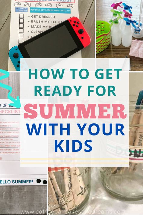 Simple tips for staying organized in the summer when you have kids. Learn how to prepare for summer with these proven mom tips. Free printable summer planning checklist for moms. Summer Kids Organization, Summer Chores For Kids By Age, How To Keep Kids Busy During Summer, Summer Tasks For Kids, Kids Summer Schedule Screen Time, Summer Organization For Kids, Summer Goals For Kids, Summer Life Skills For Kids, Summer Planning With Kids