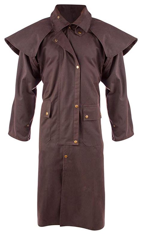 AceRugs Mens Oil Cloth Oilskin Western Australian Waterproof Duster Coat Jacket (Brown, Large) Oilskin Duster, Dragon Riding, Mountain Jacket, Full Length Coat, Duster Jacket, Oil Cloth, Cotton Jacket, Cotton Flannel, Mens Coats