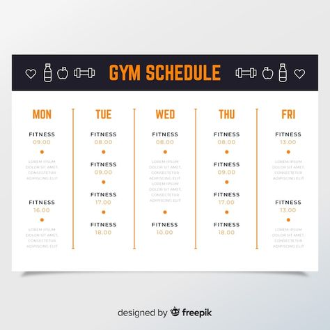 Schedule Design Layout, Workout Schedule Template, Gym Workout Schedule, Timetable Design, Workout Plan Template, Gym Schedule, Timetable Template, Gym Plan, Class Poster