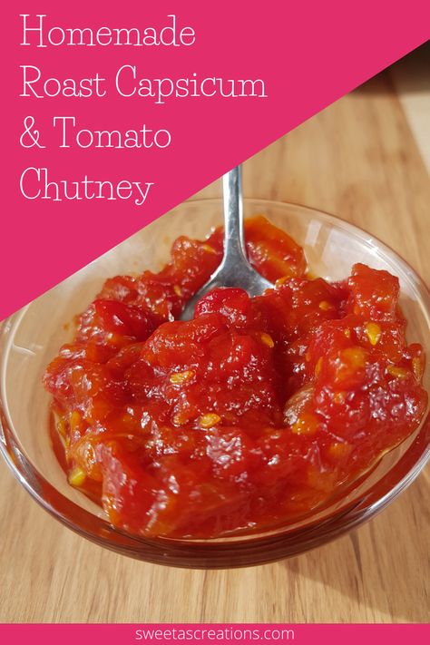 Roast Capsicum, Capsicum Chutney, Capsicum Recipes, Tomato Chutney Recipe, Roasted Capsicum, Seasonal Vegetables, Tomato Chutney, Chutney Recipes, Vegetable Seasoning