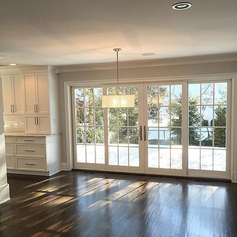 Sitting Room With French Doors, Room With French Doors, French Doors Exterior, French Doors Patio, House Sitting, Sliding Glass Doors, Row House, Traditional Living, Transitional Decor