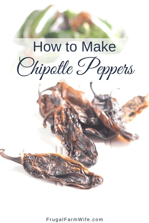 How to Make Chipotle Peppers | The Frugal Farm Wife Chipotle Pepper Recipes, Diy Chipotle, Smoked Chili, Homemade Chipotle, Wood Grill, Chipotle Peppers, Canning Food Preservation, Chipotle Chili, Dried Peppers