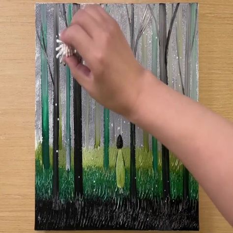 How to Draw an Olive Green Forest / Acrylic Painting Technique | By Painting Skills Forest Acrylic Painting, Painting Skills, Acrylic Painting Techniques, Green Forest, Painting Techniques, To Draw, Olive Green, Acrylic Painting, Forest