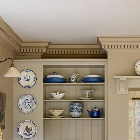 Uns Hobbs Interiors on Instagram: "Our Cotswolds cottage Kitchen. 

This is a wonderful @devolkitchens mushroom shaker kitchen. 

Walls are painted in @farrowandball London Stone

We used a mix of delft tiles by @firedearthuk and @marlboroughtiles 

Flooring is @broadleaftimber aged oak parquet 

Interiors by @uns.hobbs_interiors 
Photography by @boz_gagovski 

#unshobbsinteriors #timelessdesign #countrycottage #countrykitchen #cottagekitchen #cottagestyle #interiordesign #interiorinspiration #interiordesigner #devol #devolkitchens" Devol Mushroom Kitchen, Delft Tiles Kitchen, Mushroom Cabinets, Cotswold Kitchen, Santa Fe Kitchen, London Stone, Oak Parquet, Kitchen Cottage, Cotswolds Cottage