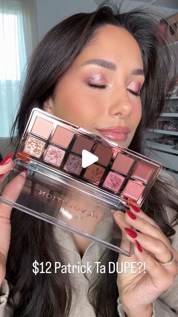 Vianney Strick Love on Instagram: "$12 Patrick Ta DUPE?! ​Today we are testing out the @makeuprevolution True Icon Palette! Not all drugstore eyeshadow palettes are made equal. This palette looks very similar to the Patrick Ta Major Dimension II Rose Eyeshadow Palette. ​ ​Makeup Revolution The True Icon Bronze Eyeshadow Palette $12USD ​💓what is it: packed with high-impact cream, matte and shimmer pigment. 12 compact pans, endless eye looks ​💓my opinion: WOW I am so impressed! I can't believe the quality for the price. The mattes are pigmented, buttery and blendable. The creams are very creamy and melt on the skin. The shimmers are insane😂 feel super creamy to the touch and glow is real! ​The best drugstore palette I've tried!   Comment SHOP below to receive a DM with the link to shop th Revolution Makeup Palette, Tarte Eyeshadow Palette Looks, Drugstore Palette, Day Eyeshadow Looks, Best Eyeshadow Pallets, Patrick Ta Makeup, Best Drugstore Eyeshadow, Revolution Eyeshadow Palette, Rose Eyeshadow Palette