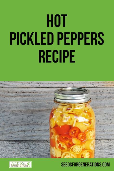 The original Hot Pickled Peppers Recipe mixes sweet and hot peppers together, but Shannon doesn't usually do that. Instead, she uses this for banana peppers and jalapeño or other hot peppers. Try it! Canning Garlic, Pickled Peppers Recipe, Canning Bell Peppers, Canning Hot Peppers, Pickles Canning, Pickled Pepper Recipe, Pickled Pepperoncini, Recipes With Banana Peppers, Pickled Hot Peppers