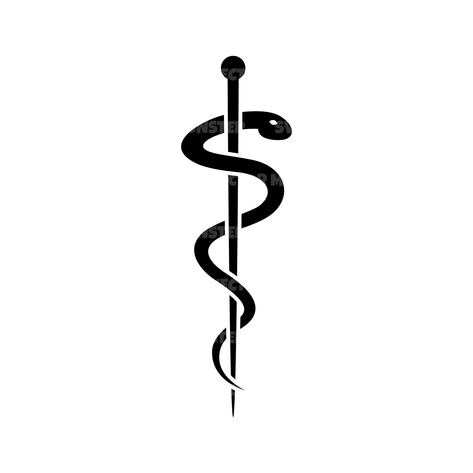 Rod of Asclepius Svg, Medical Symbol. Vector Cut file for Cricut, Silhouette, Pdf Png Eps Dxf, Decal, Sticker, Vinyl, Pin minimalistlogo #makeyourownlogo. Medical Symbol Tattoo, Rod Of Asclepius Tattoo, Asclepius Tattoo, Stab Tattoo, Staff Of Asclepius, Rod Of Asclepius, Law Firm Logo Design, Tattoo Wedding, Dental Logo Design