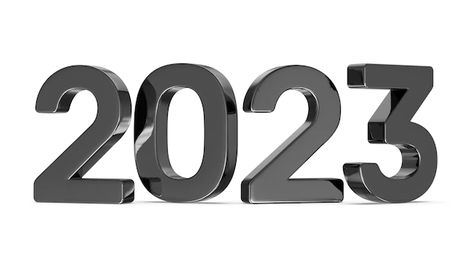 2023 Number Design Fonts, 2023 Number Design, 2023 Number, Vision Board Photos, Happy New Year 2023, Black Pink Background, Number Design, New Year 2023, 3d Render