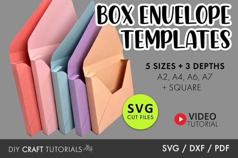 A7 Box Envelope SVG Bundle#boxenvelope #envelopetemplate #invitationsvg A4 Box Template, Box Envelope Template, Big Envelope Diy, Kirigami Templates Printables, Envelope Box Template, Gift Card Box Ideas, Envelope Box Card, Envelope Printing Template, Envelope Size Chart