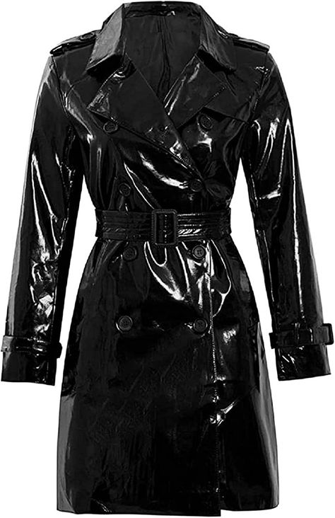 Patent Trench Coats, Gothic Trench Coat, Mac Raincoat, Mantel Outfit, Mode Mantel, Rain Coats, Pvc Raincoat, Paris Mode, Long Trench Coat