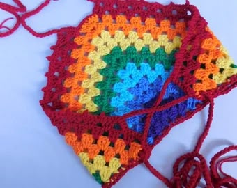 ErenaCrochetStudio - Etsy Cheap Hippie Crochet Beach Top, Triangle Top Crochet Pattern Free, Cheap Triangle Crochet Top For Festival, Cute Crochet Top, Germany Fashion, Crochet Pattern Instructions, Beach Crochet, Beachwear Swimwear, Rainbow Crochet