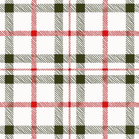 "Christmas Tartan Plaid fabric shown in the picture, designed by Hip Kid Designs. Choose for the fabric to be printed on the following: Quilting Cotton, Cotton Poplin, Minky, Organic Cotton Knit, Cotton Spandex Jersey or Modern Jersey. Available by the yard or fat quarter. Printing process is eco-friendly, with water based inks on natural and synthetic fiber textiles. Fabric Details: Quilting Cotton - 100% natural cotton fabric, made from ring-spun yarn. - 42\" wide printable area (107 cm) - 1 y Checks Print Pattern Design, Christmas Plaid Pattern, Plaid Embroidery, Christmas Tartan, Christmas Fabrics, Hip Kids, Polartec Fleece, Christmas Tote, Christmas Patterns