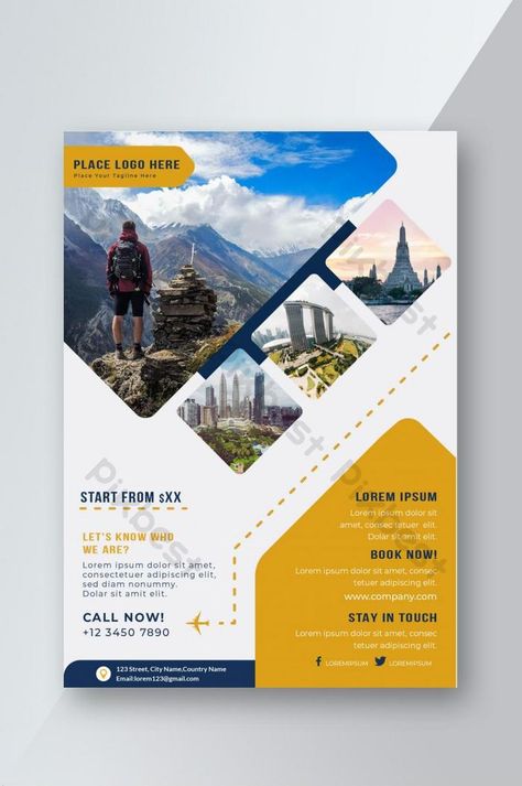 Pamplet Layout Design, Travel Advertising Design, Travel Brochure Design, Design Sites, Travel Advertising, Travel Poster Design, Flyer Design Inspiration, Leaflet Design, Newsletter Design