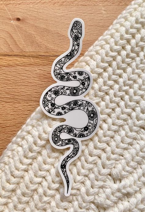 Creative Snake Tattoo, Snake Tattoos Floral, Snake In Plants Tattoo, Snake Flash Art, Snake Sticker Tattoo, Meaningful Snake Tattoos, Womens Snake Tattoo, Girly Snake Tattoo, Pretty Snake Tattoo