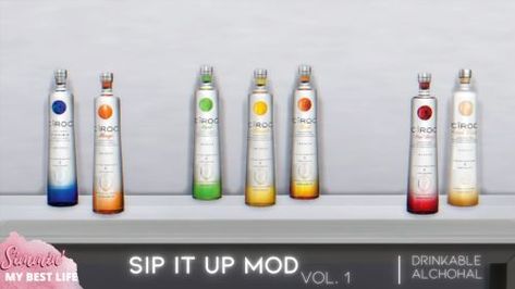 Sims 4 Custom Content by Simmin My Best Life Sims 4 Cc Drinks Functional, Alcohol Mod Sims 4, Sims 4 Liquor Store, Sims 4 Liquor Cc, Sims 4 Alcohol Clutter, Sims 4 Karaoke Bar Cc, Alcohol Sims 4 Cc, Sims 4 Drinking Mod, Sims 4 Alcohol