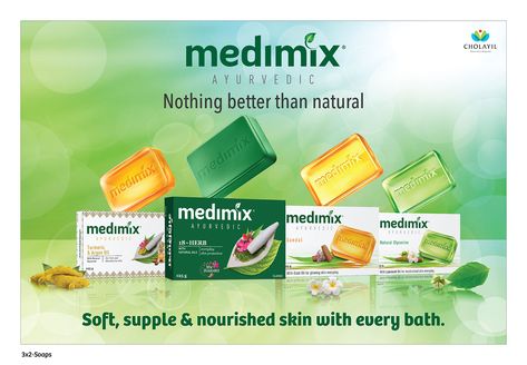 Medimix Ayurvedic Soap & FW range creatives, Feb 2018 on Behance Product Range Creative Ads, Soap Ads Design, Soap Ads Creative, Soap Advertisement Design, Medimix Soap, Soap Ads, Soap Advertisement, Ayurvedic Soap, Cosmetic Creative