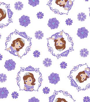 Disney Sofia the First Cotton Fabric -Framed Princess Sofia Party, Tangled Party, Tinkerbell Party, Disney Fabric, Star Wars Halloween, Mickey Mouse Parties, Nightmare Before Christmas Halloween, Birthday Party Centerpieces, Sofia The First