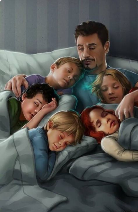 fan art - Tony with Clint , Bruce , Steve , Natasha and Thor    super cute Avengers Fanart, Avengers Fan Art, Baby Avengers, Avengers Pictures, Avengers Imagines, Avengers Cast, Marvel Fan Art, Dc Memes, Clint Barton