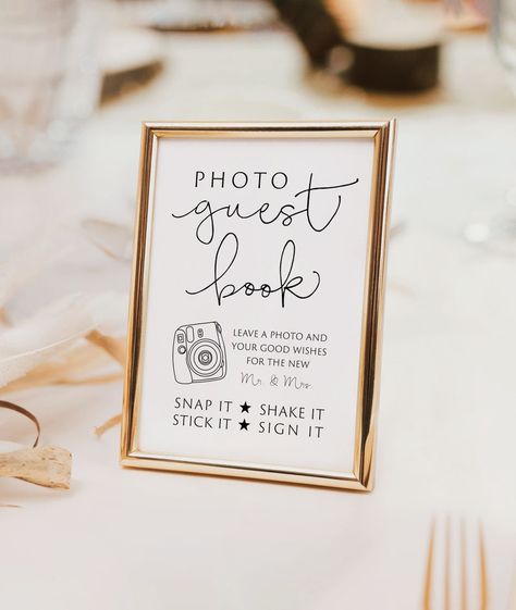 Guest Book Signage, Polaroid Wedding, Photo Guest Book, Snapchat Filter, Reception Signs, Baby Shower Photos, Guest Book Sign, Party Needs, Sign Templates