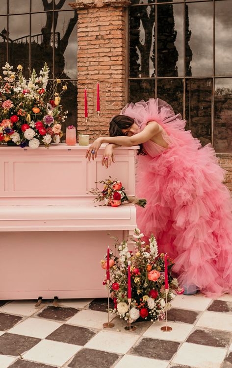 Crazy in Love in the South of France ... With A Whole Lotta Pink! - Green Wedding Shoes Tulle Fluffy Dress, Tulle Dresses Bridesmaid, Pink Wedding Dress Tulle, Pink Fluffy Wedding Dress, Cute Pink Photoshoot, Fluffy Dress Photoshoot, Pink Tulle Long Skirt, Tulle Photoshoot Ideas, Tulle Gown Photoshoot