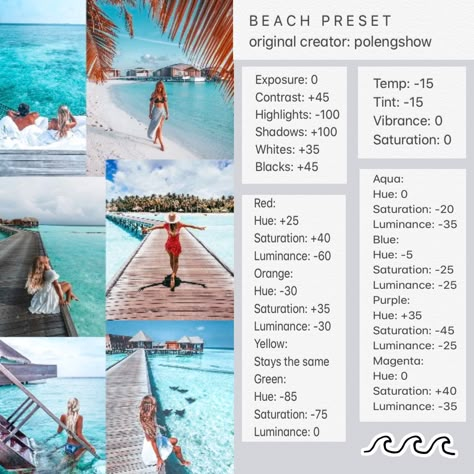 Free Lightroom preset! Originally created by Polengshow. #lightroom #preset #tutorial Lightroom Presets Guide, How To Create Presets In Lightroom, Preppy Lightroom Presets Free, Beach Photo Edit Lightroom, Bright Lightroom Presets Tutorial, Lightroom Blue Preset, Bright Presets For Lightroom Free, Lightroom Preset Recipes, Beach Presets Lightroom