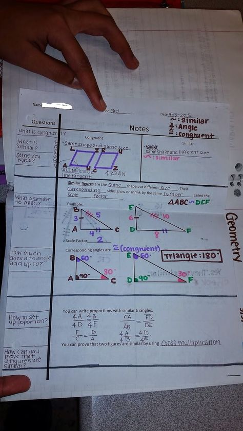 Cornell Notes for Similar Figures and Proportions Math Cornell Notes, Math Coach, Sixth Grade Math, Math Notebook, Cornell Notes, Math Interactive, Math Interactive Notebook, Math Notes, Teacher Boards