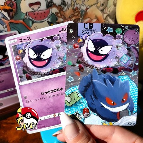 Gengar loves Nintendo Switch 😜. He's playing on the Gastly's carpet in his bedroom . Extended art with acrylics. Gastly Pokemon, Pokémon Art, Pokemon Art, Pokemon Cards, Card Art, Pokemon, Color, Art, Pokémon